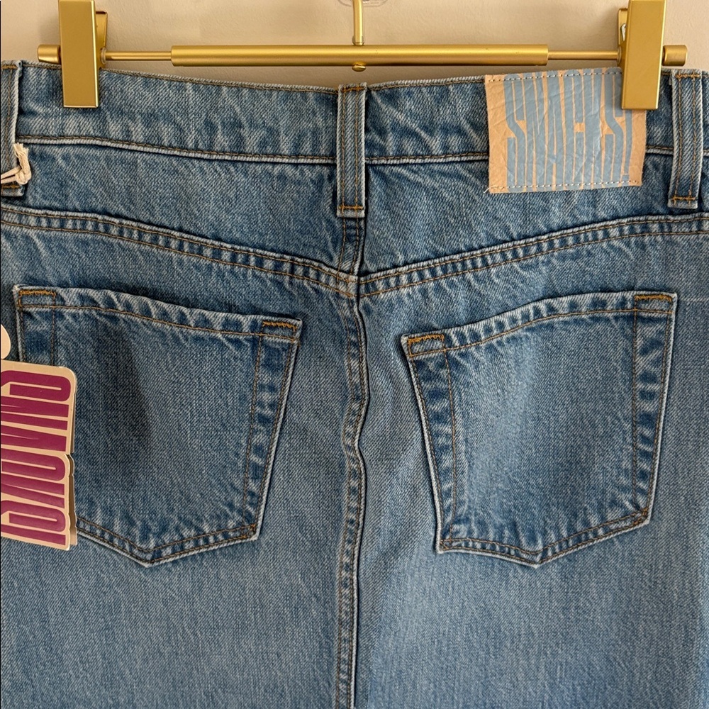 MOTHER SNACKS SLICED MAXI DENIM SKIRT- size 23 NWT - Picture 7 of 9
